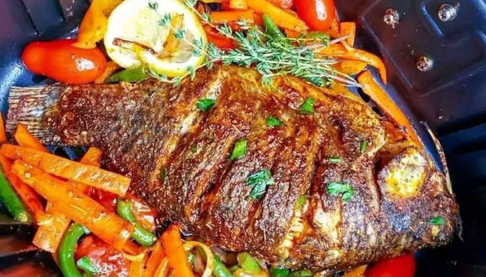Grilled Whole Tilapia with Veggies