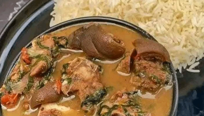 White Rice & Goat Meat Pepper Soup
