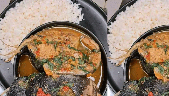 White Rice & Cat Fish Pepper Soup
