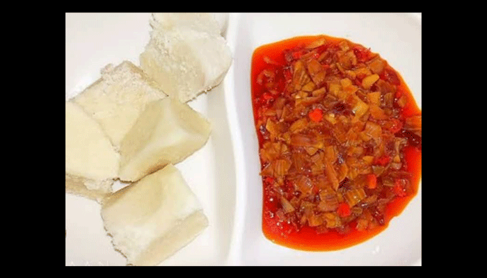 White Yam and Stew Sauce